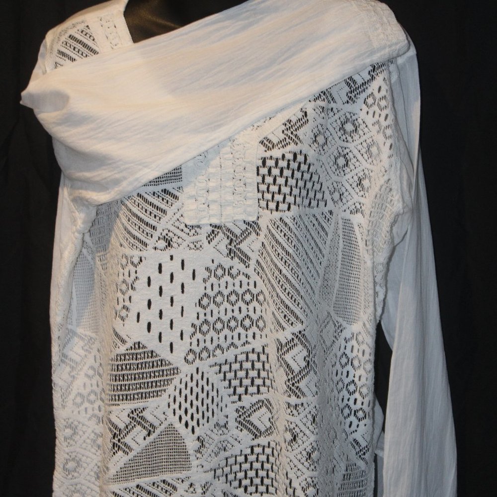 White Front Lace Beach Cover